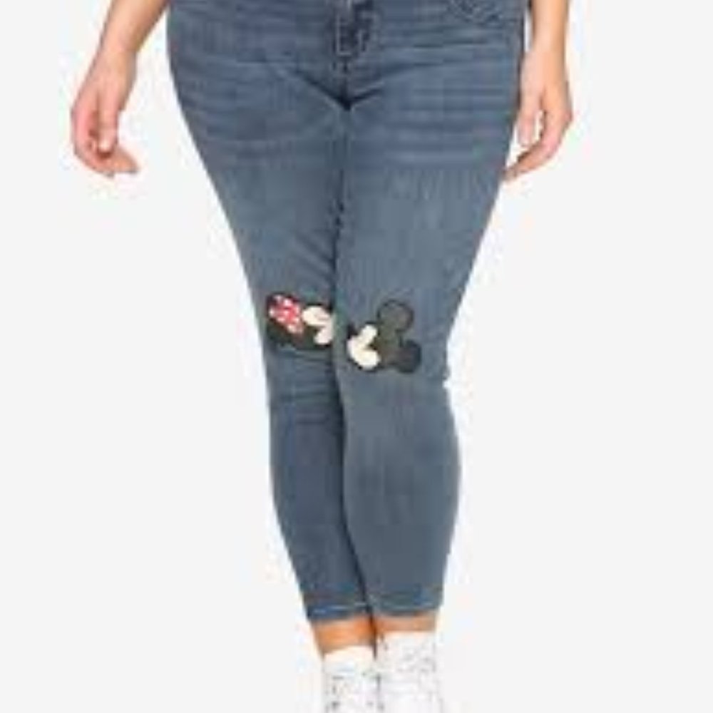 DISNEY MICKEY & MINNIE KISSING PATCH HIGHWAISTED J